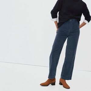 Everlane The Corduroy High Rise Wide-Leg Pant in Peacock Blue Size 6